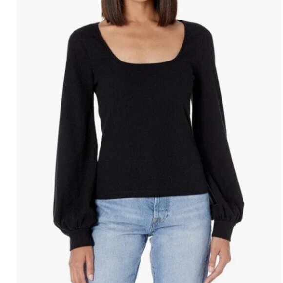 NWT The Drop @lucyswhims Square Neck Balloon Sleeve Ribbed Top, XL - Picture 1 of 10